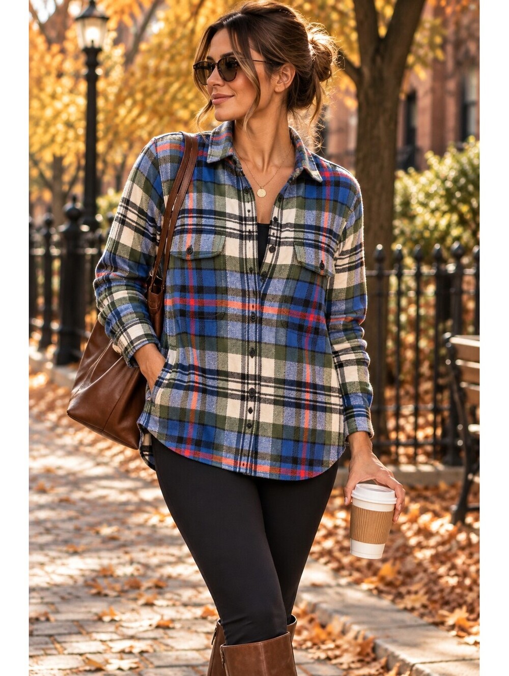 Madewell 1937 Plaid Flannel Shirt M Blue Green 100% Cotton Side Pockets 2015